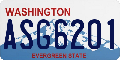 WA license plate ASG6201