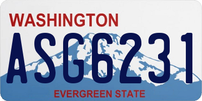 WA license plate ASG6231