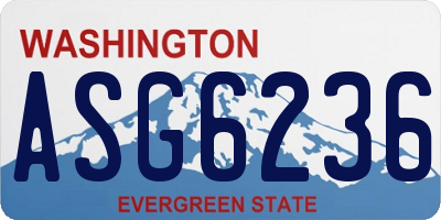 WA license plate ASG6236