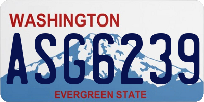 WA license plate ASG6239