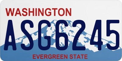 WA license plate ASG6245