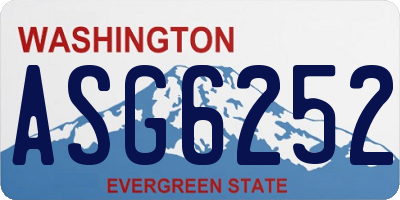 WA license plate ASG6252