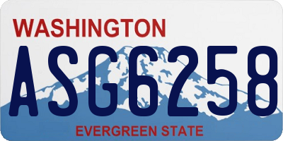WA license plate ASG6258