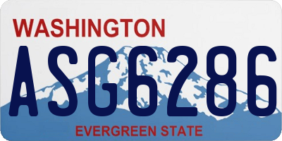 WA license plate ASG6286