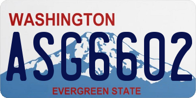 WA license plate ASG6602