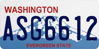 WA license plate ASG6612