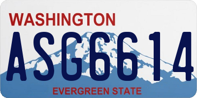 WA license plate ASG6614