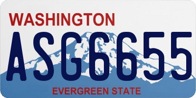 WA license plate ASG6655