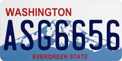 WA license plate ASG6656