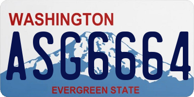 WA license plate ASG6664