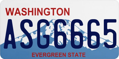WA license plate ASG6665