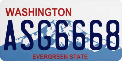 WA license plate ASG6668
