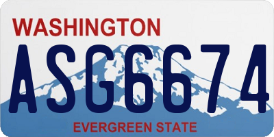 WA license plate ASG6674