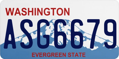 WA license plate ASG6679