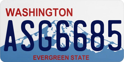 WA license plate ASG6685