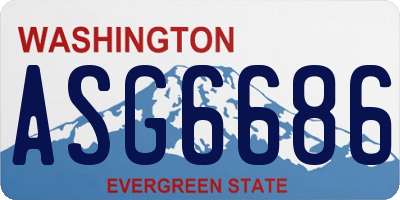 WA license plate ASG6686