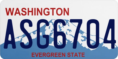 WA license plate ASG6704