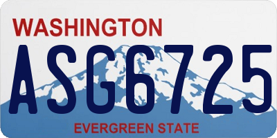 WA license plate ASG6725