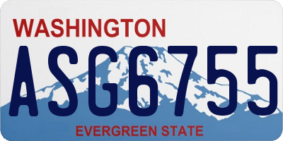 WA license plate ASG6755
