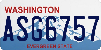 WA license plate ASG6757