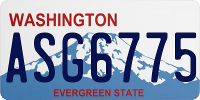 WA license plate ASG6775