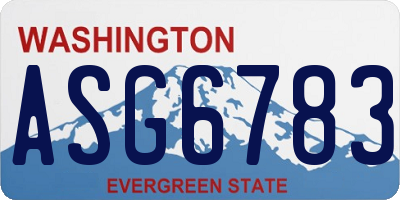 WA license plate ASG6783
