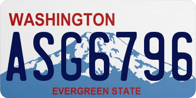 WA license plate ASG6796