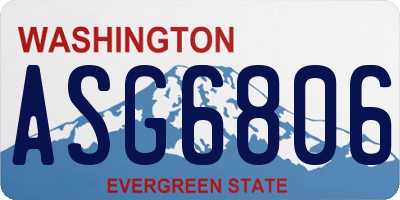 WA license plate ASG6806