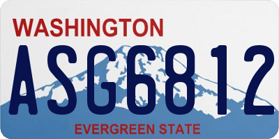WA license plate ASG6812