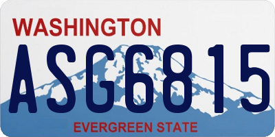 WA license plate ASG6815