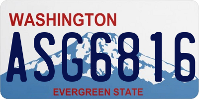 WA license plate ASG6816