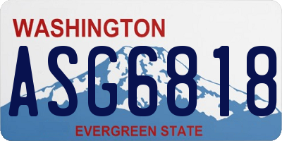 WA license plate ASG6818