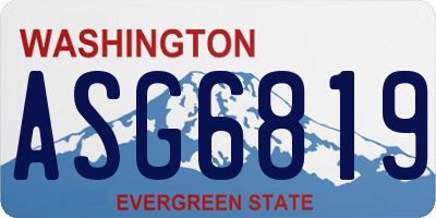 WA license plate ASG6819