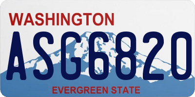 WA license plate ASG6820