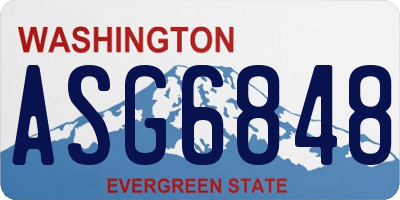 WA license plate ASG6848