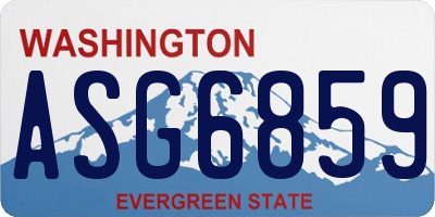 WA license plate ASG6859