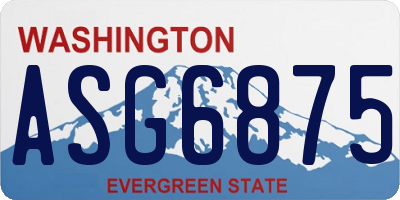 WA license plate ASG6875