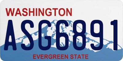 WA license plate ASG6891