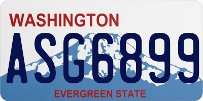 WA license plate ASG6899