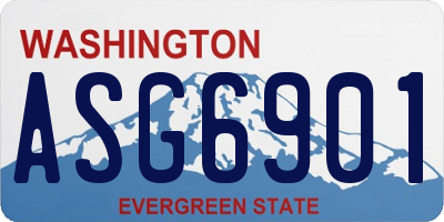 WA license plate ASG6901