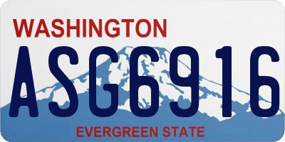 WA license plate ASG6916