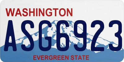 WA license plate ASG6923