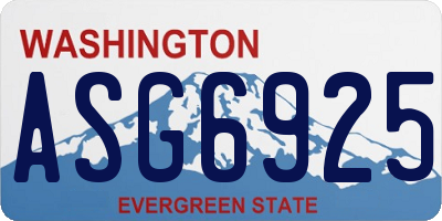 WA license plate ASG6925
