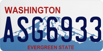 WA license plate ASG6933