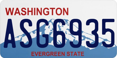 WA license plate ASG6935