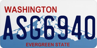 WA license plate ASG6940