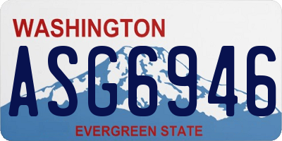 WA license plate ASG6946