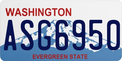 WA license plate ASG6950