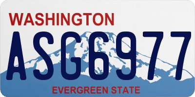 WA license plate ASG6977
