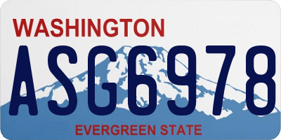 WA license plate ASG6978